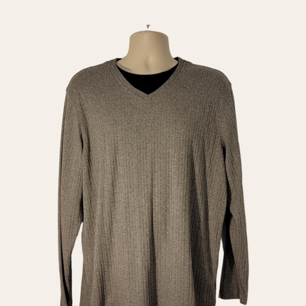 Covington Sz Large 42-44 Men's Gray Pullover Knit Long Sleeve Sweater T04
